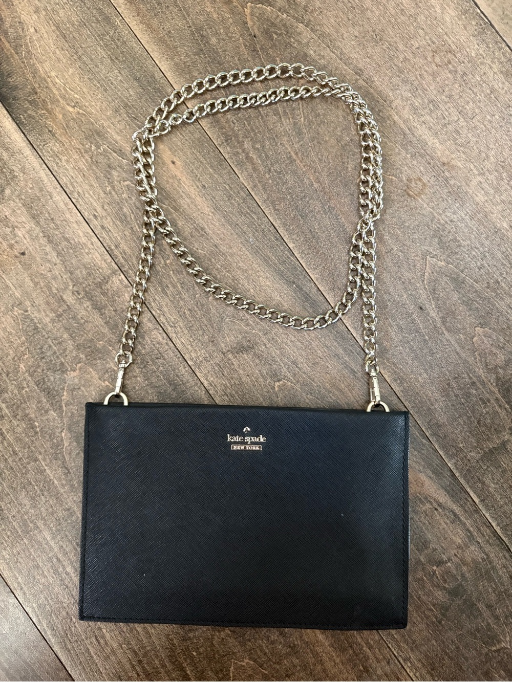 kate spade Black Crossbody Bag with Gold Chain